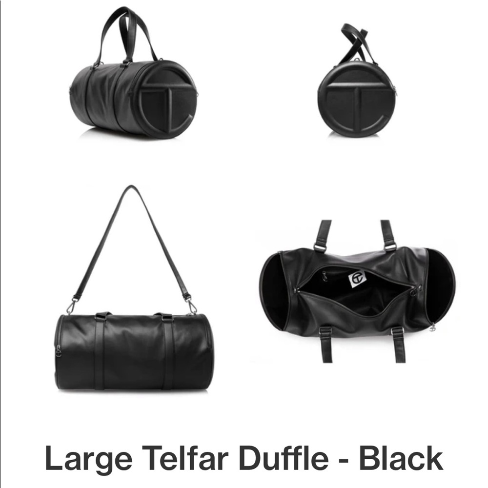 Telfar large duffel bag black vegan leather